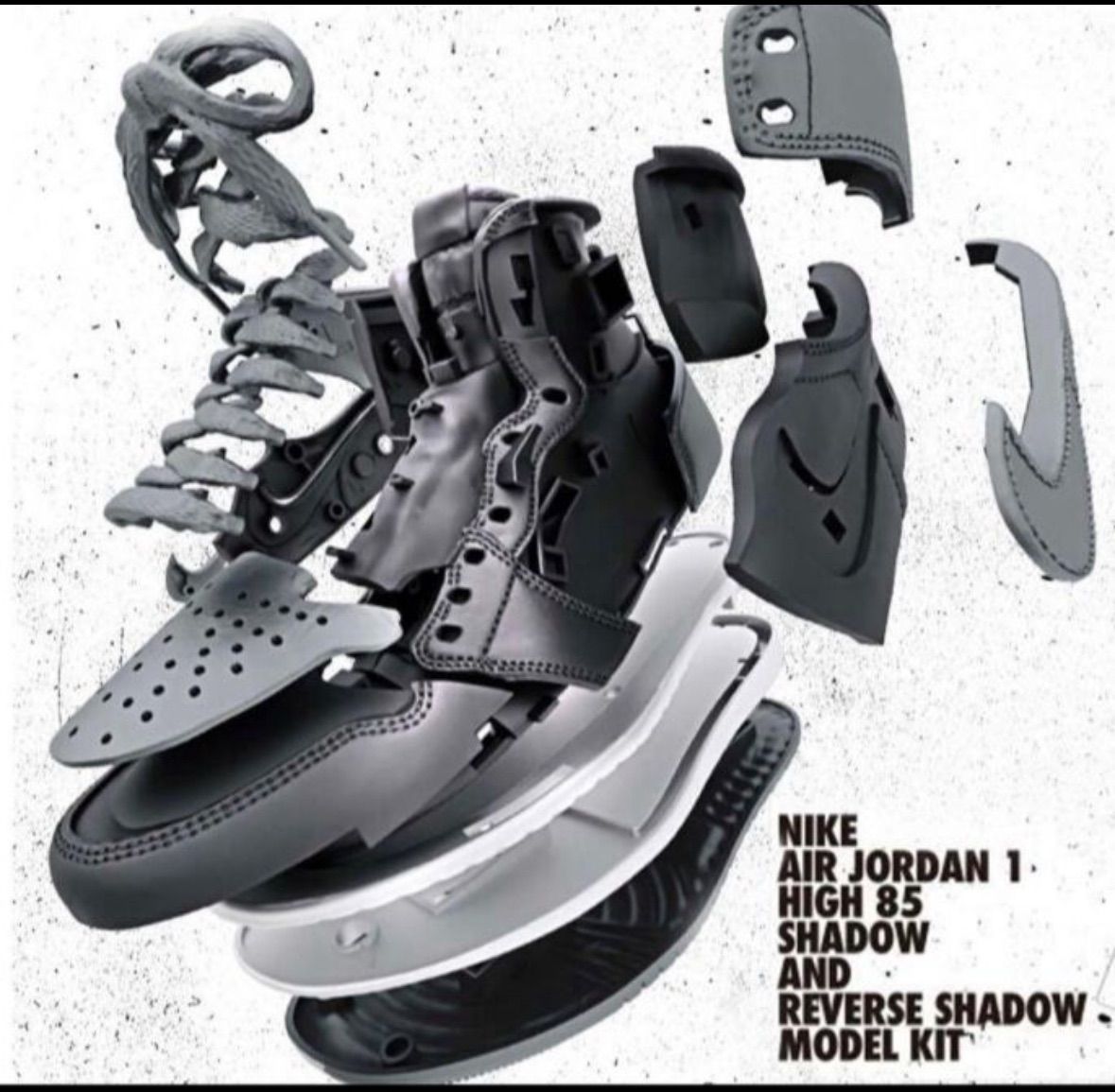 NIKE AIR JORDAN 1 HIGH 85 SHADOW AND REVERSE SHADOW MODEL KIT
