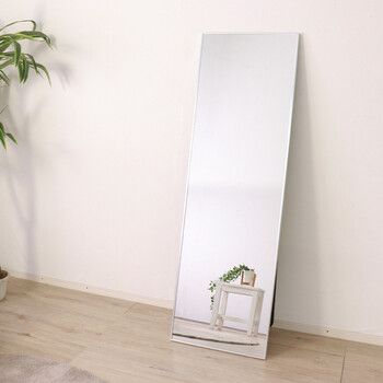 ミラー面が大きいスタンドミラー シルバー