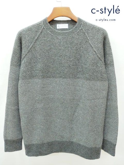 J 042 秋冬 IL BORGO イルボルゴ クルーネックニット 52 グレー CASHMERE イタリア製