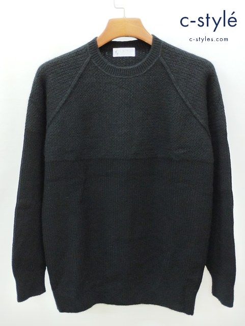 J 044 秋冬 IL BORGO イルボルゴ クルーネックニット 52 ブラック CASHMERE イタリア製