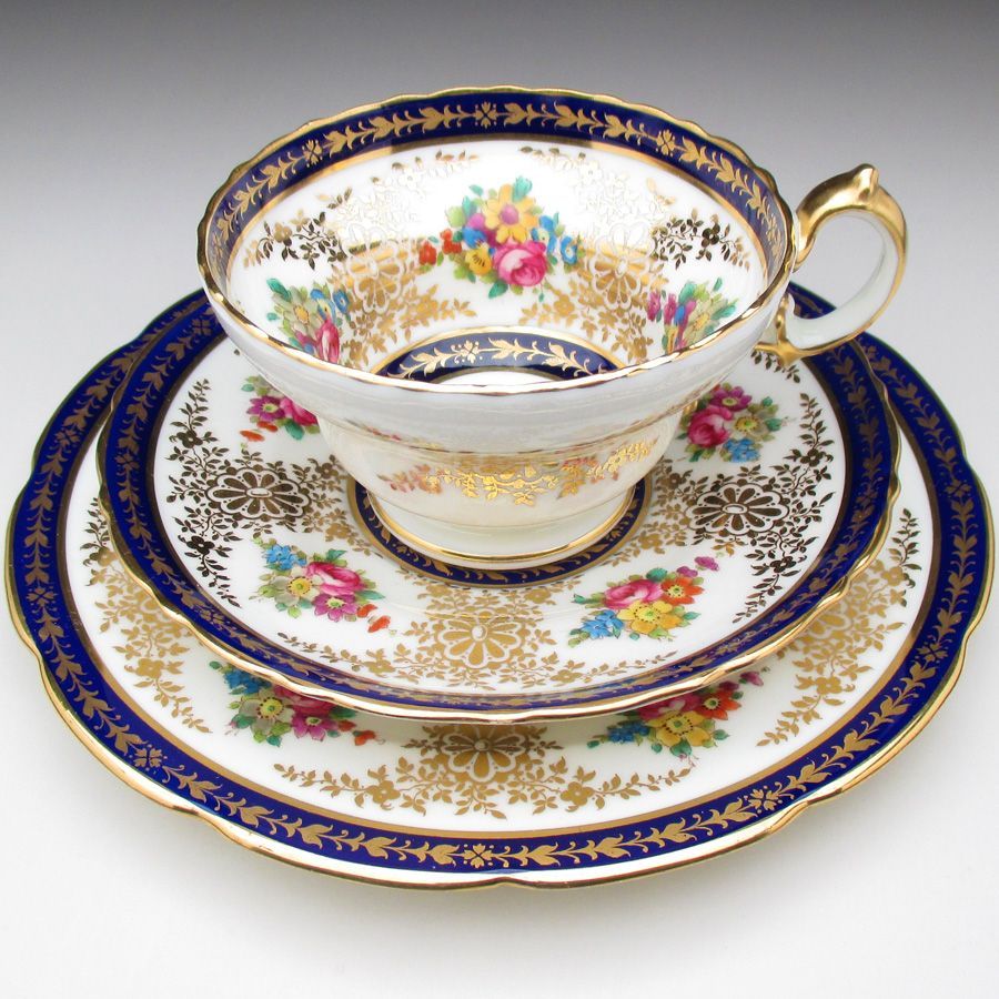 フッチェンロイター ティートリオ 金彩 花柄 ヴィンテージ フッチェンロイター ティートリオ 金彩 花柄 ヴィンテージ フッチェン