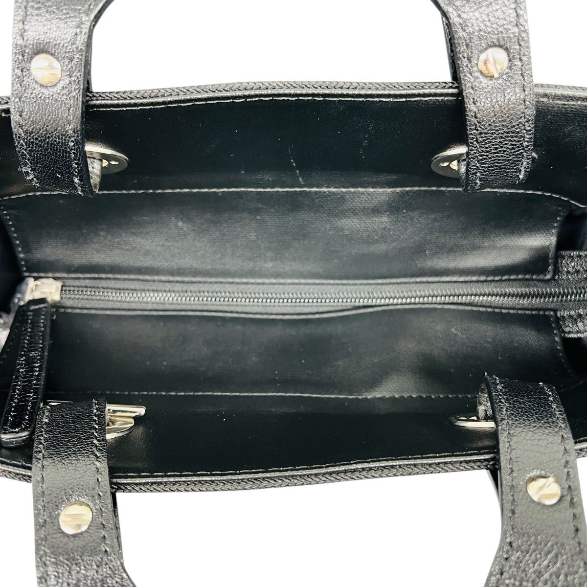 CHANEL シャネル パリビアリッツ PM A 34208 トートバッグ コーティングキャンバス レザー ナイロン 12番台シリアル ハンドバッグ シルバー金具 ココマーク ABランク 鑑定済 シャネルバッグ クルーネック トートバッグ 