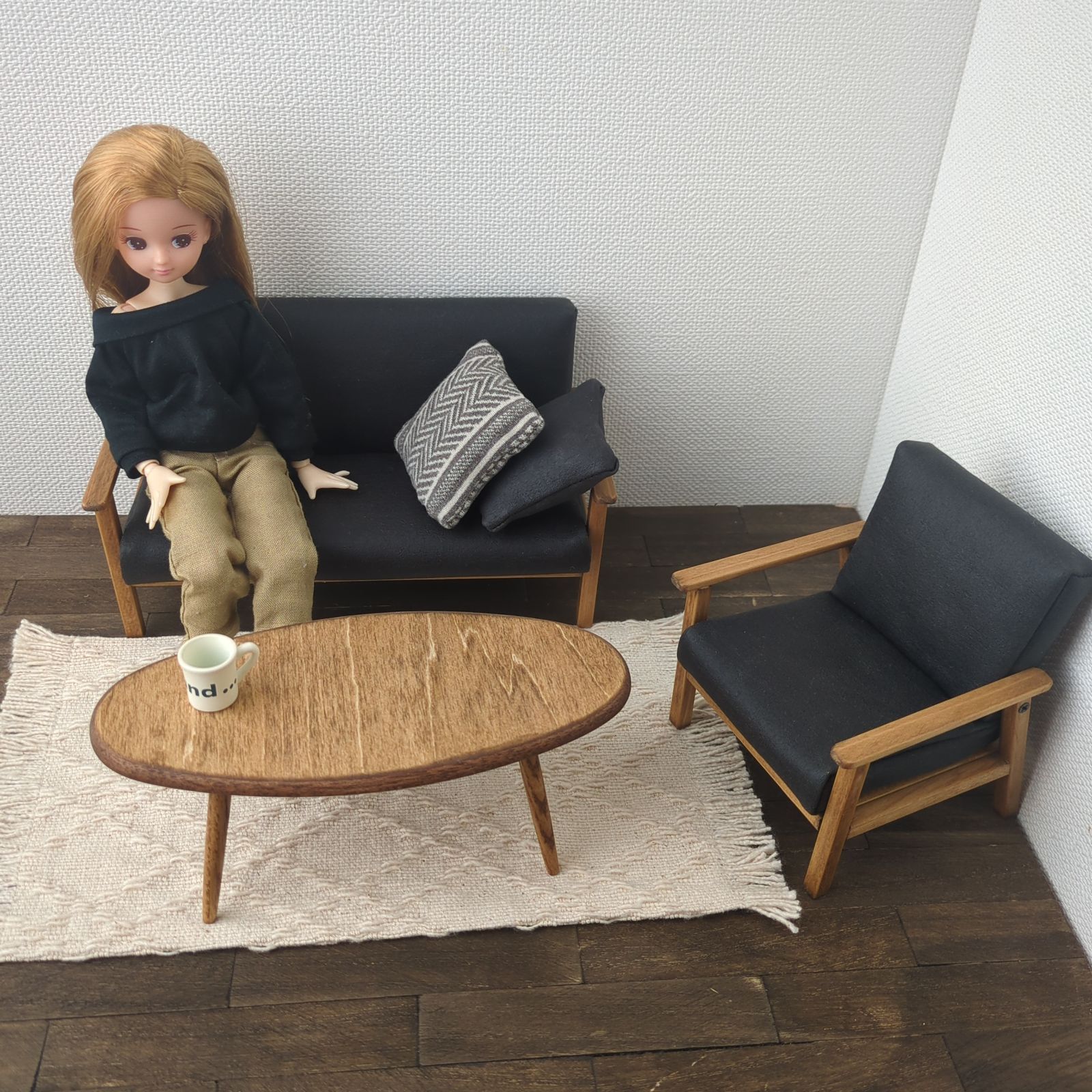 a-three〔 木枠ソファセット 〕ドールハウス ミニチュア ブライス リカ