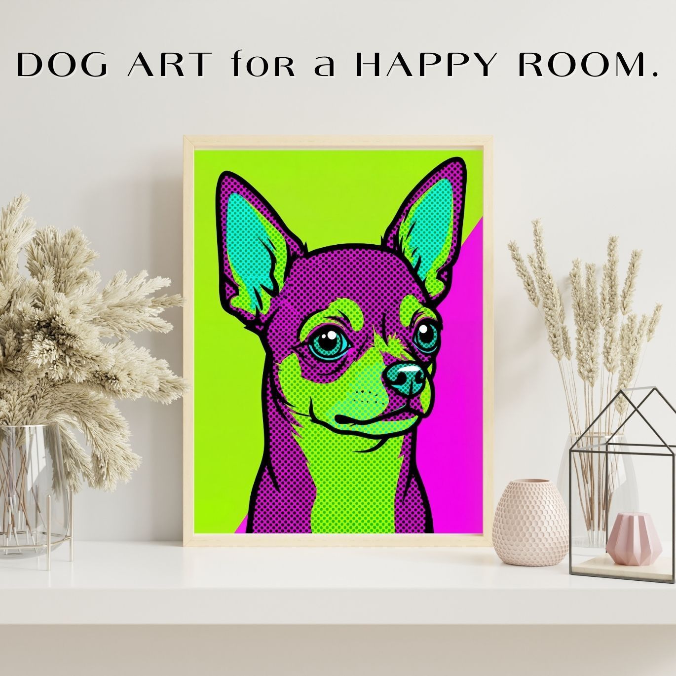 POP ART DOG - チワワ犬 No.3】ジークレー版画＊名入れOK！ 見るたびに
