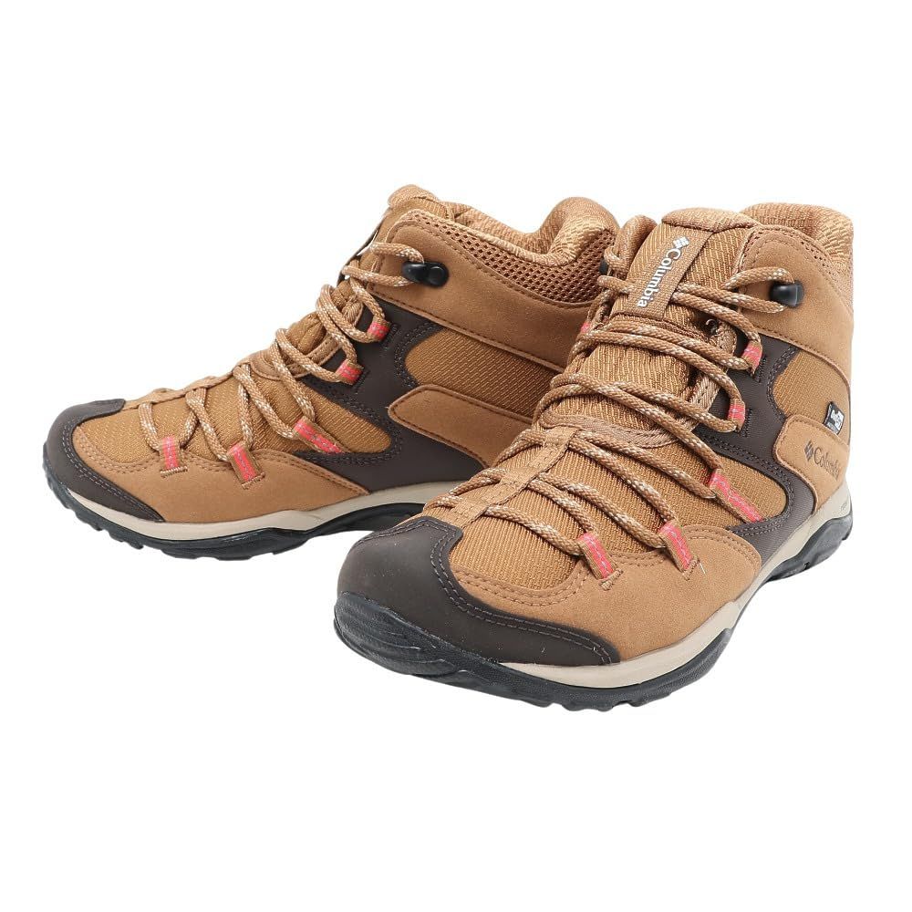 コロンビア セイバー ファイブ ミッド アウトドライ ワイド ELK RED CORAL 25 5 CM ベージュ