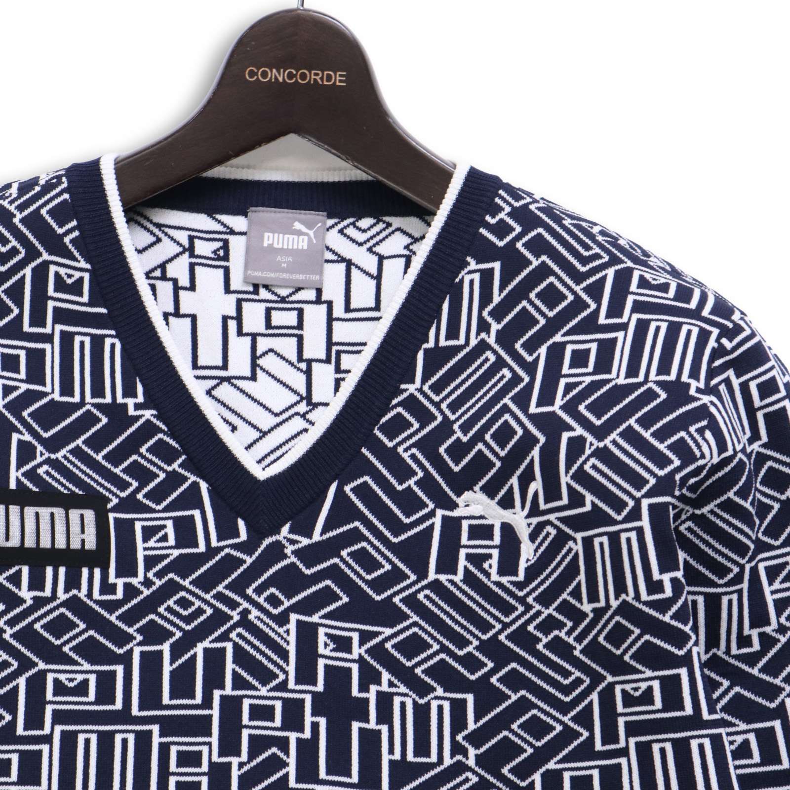 PUMA GOLF プーマ ゴルフ 通年 ロゴ グラフィック☆ Vネック ニット