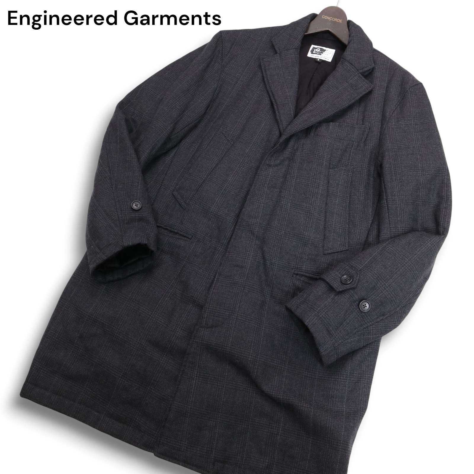 Engineered Garments エンジニアードガーメンツ 秋冬 グレンチェック 中綿 ウール チェスター コート Sz.S メンズ