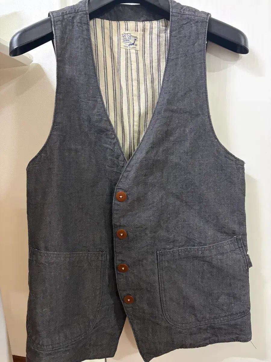 最新 オアスロウ デニムベスト orSlow｜ヒッピーズ リバーシブル