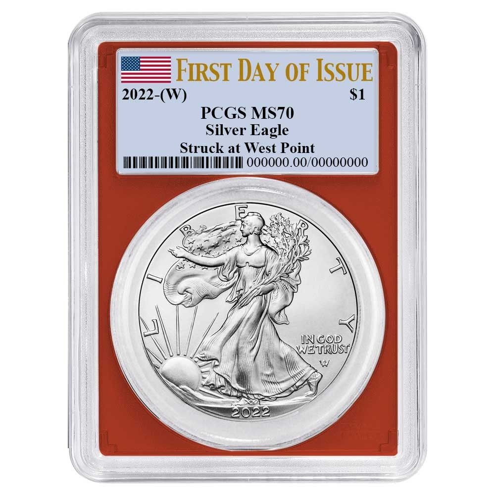 2022年 (W) 1ドル 1オンス アメリカン シルバー イーグル PCGS MS70