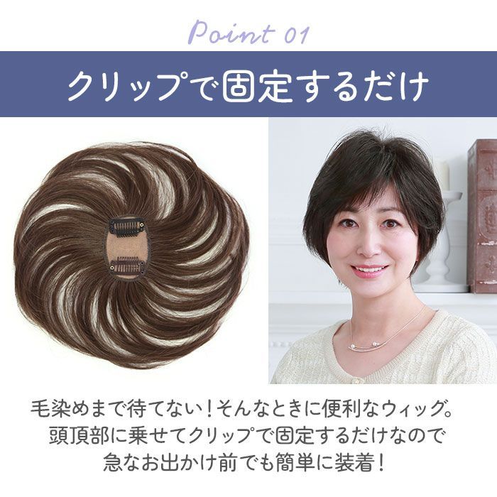 ☆ TNGH.耐熱ナチュラルグレイヘア ☆ プリシラ 白髪かくしウィッグ