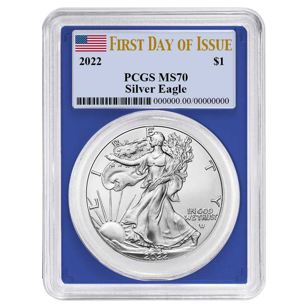 2022年 1ドル 1オンス アメリカンシルバーイーグル PCGS MS70 FDI旗