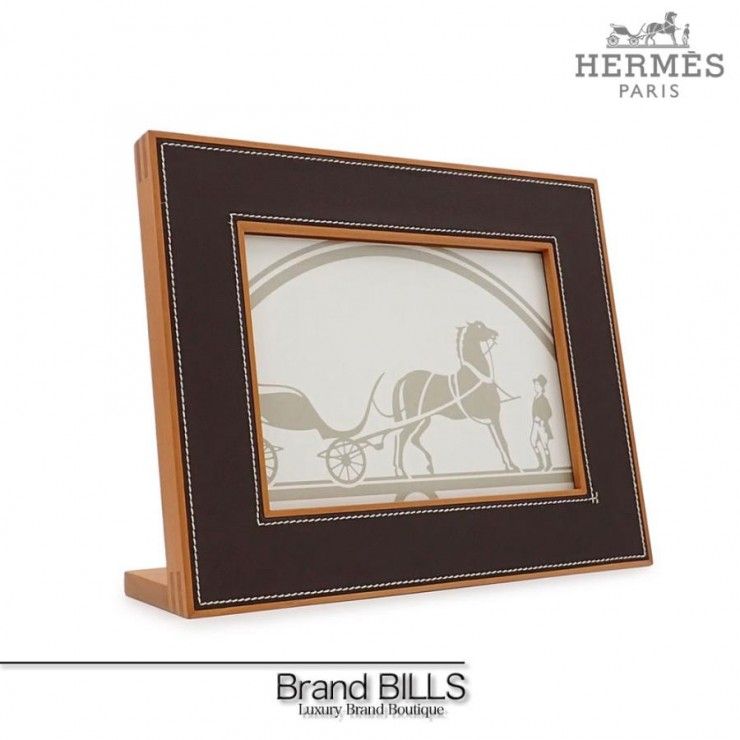 エルメス　フォトフレーム　マホガニー　ダークブラウン　写真立て エルメス フォトフレーム マホガニー ダークブラウン 写真立て