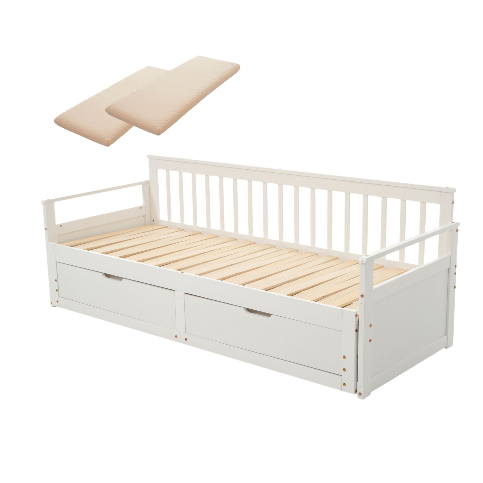 幅70cmマット2個付】 ソファベッド ディベッド 伸長式ベッド 木製 引き出し 幅70cmマット2個付 ソファベッド ディベッド 伸長式ベッド 木製