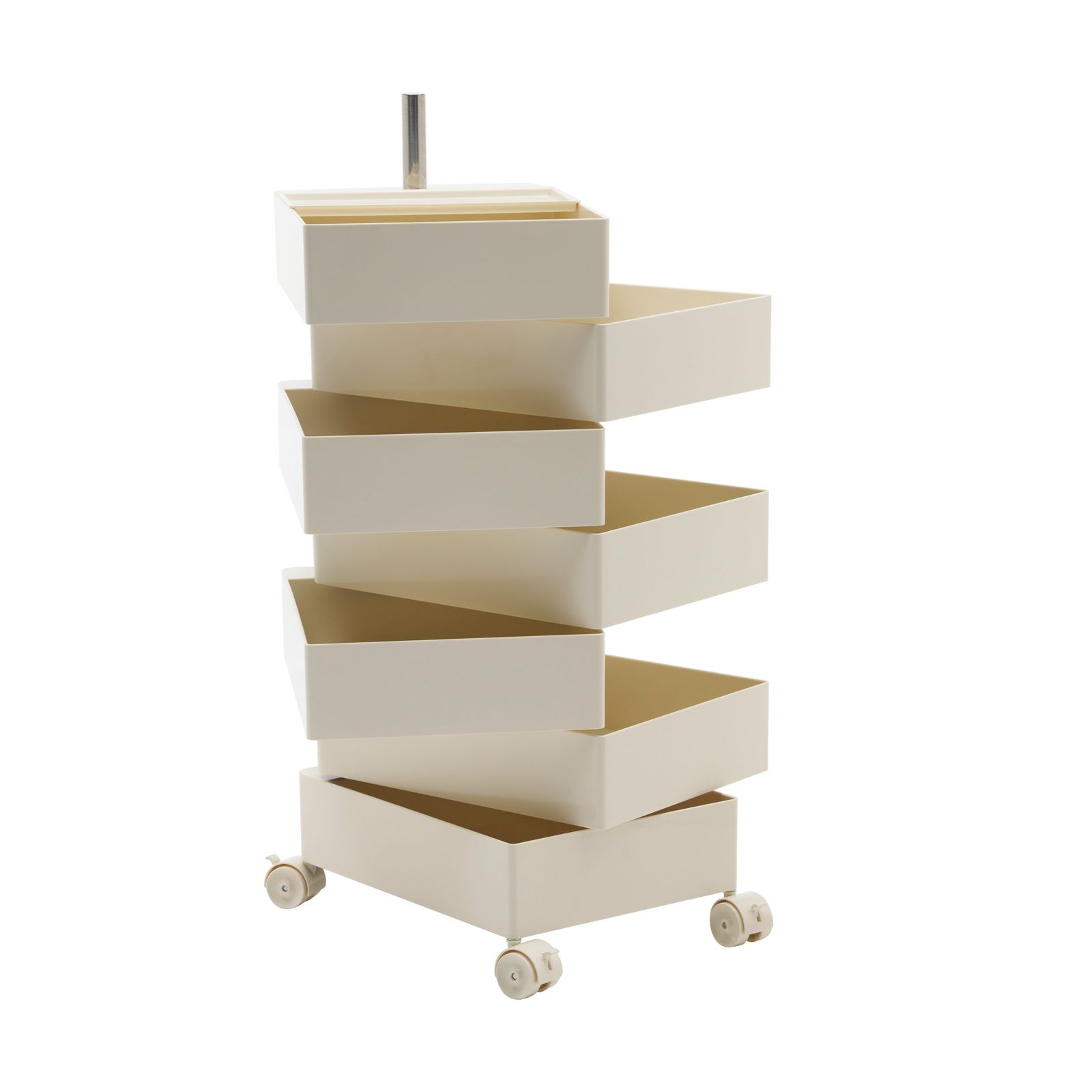 アイボリー・7段 ワゴン キャスター付き ブレーキ付き おしゃれ 7段