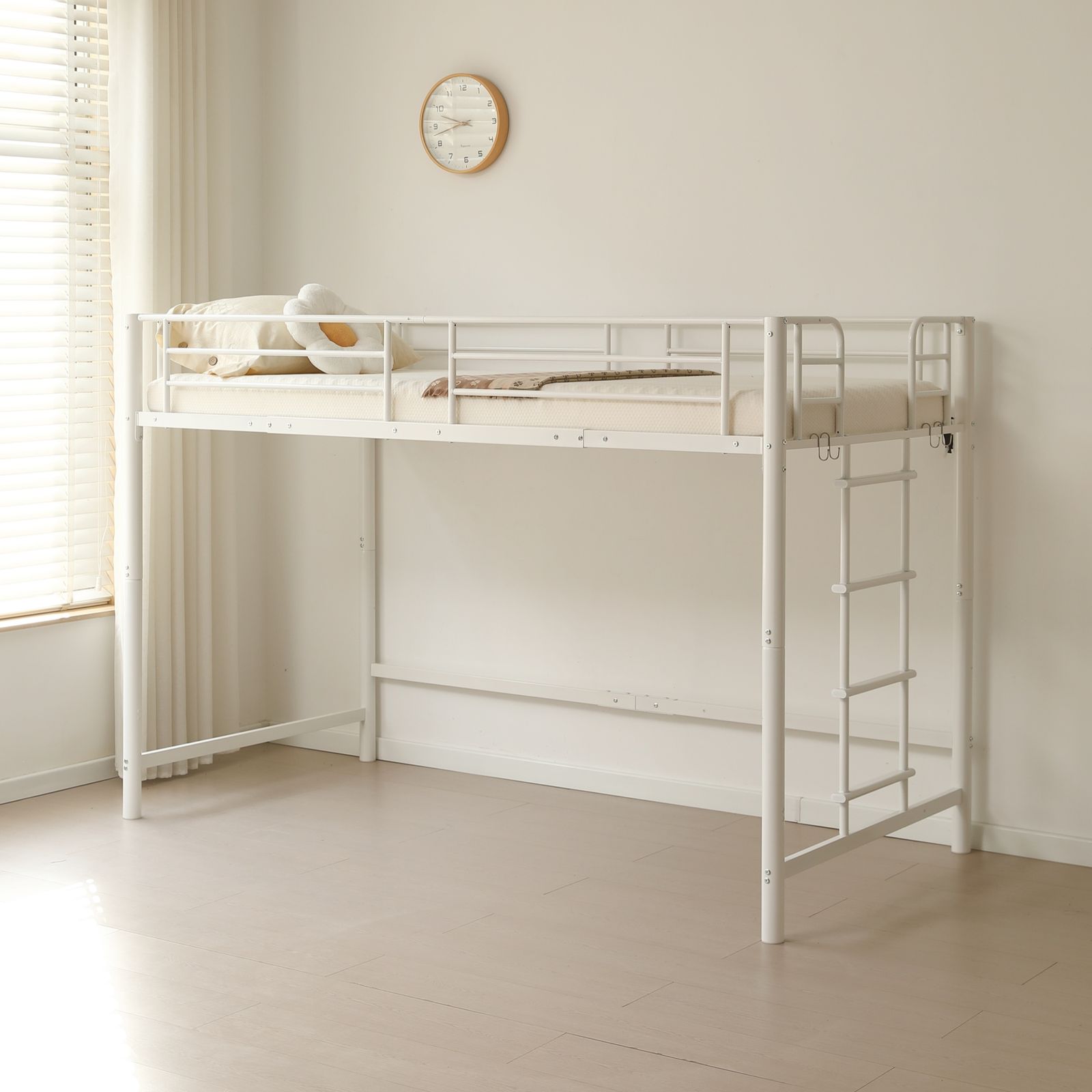 高さ140cm ロフトベッド パイプベッド シングル 耐荷重150kg システム