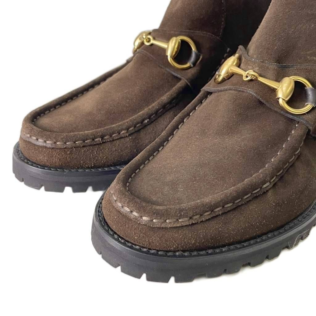 グッチ GUCCI ホースビット チャッカブーツ ショートブーツ スエード