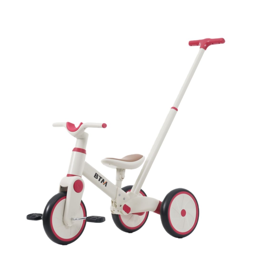 子供用三輪車 4 in 1 かじとり 足けりバイク ベビーカー 手押し棒 BTM way 3輪 二輪車 出かけ お散歩 ペダル付き コントロールバー付き 三輪車 自転車