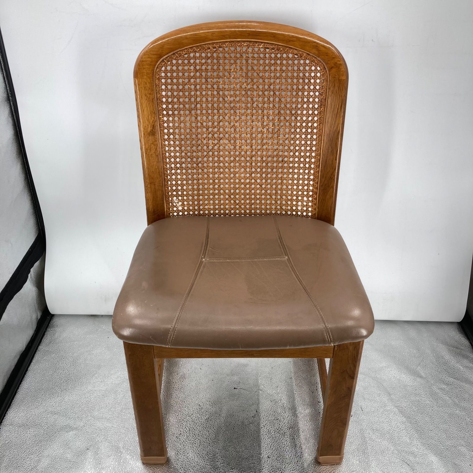 karimoku カリモク 籐張り ダイニングチェア 木製 オールドカリモク