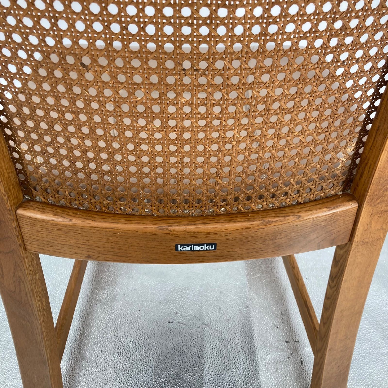 karimoku カリモク 籐張り ダイニングチェア 木製 オールドカリモク