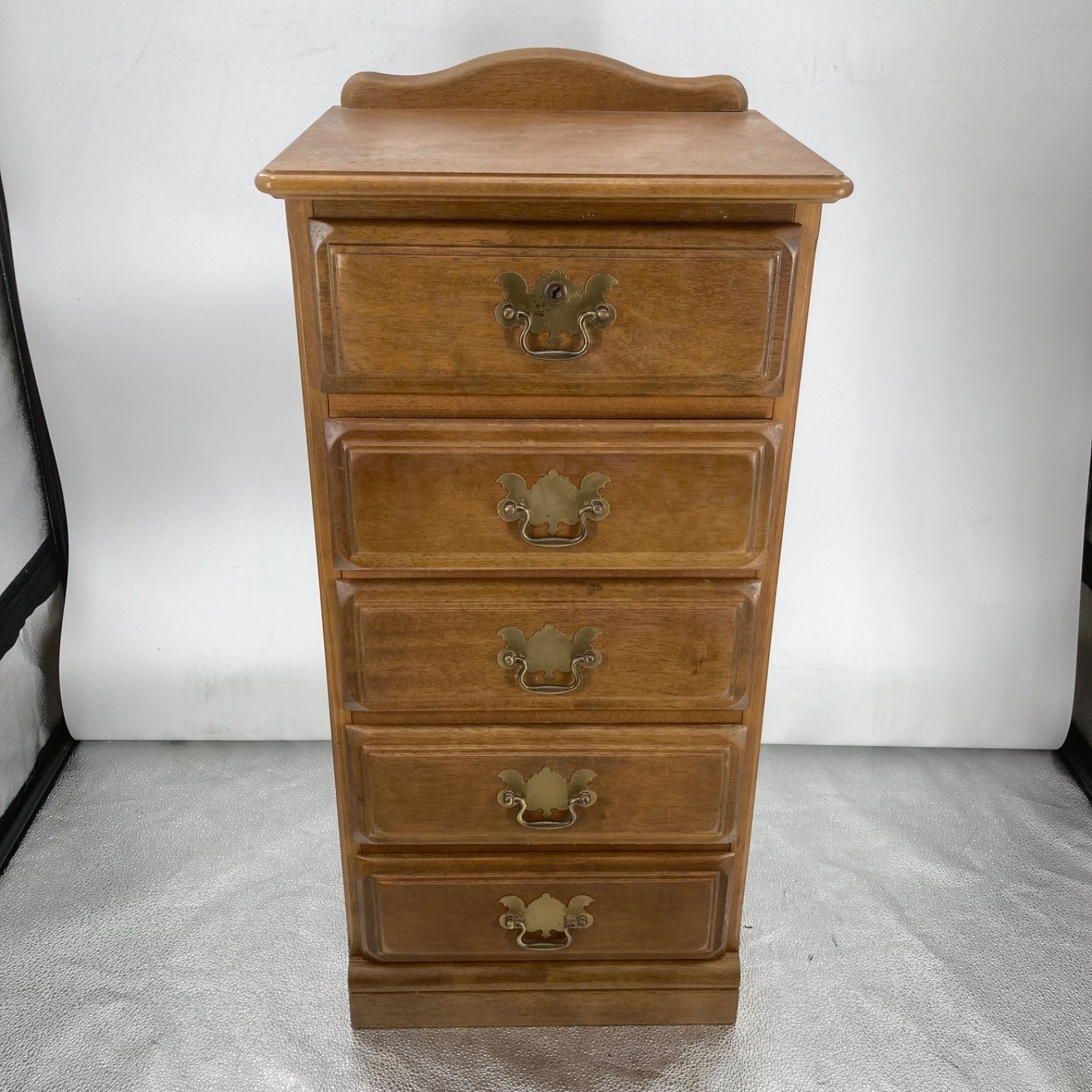 KARIMOKU カリモク　アンティーク　チェスト　5段　サイドキャビネット KARIMOKU カリモク アンティーク チェスト 電話台 5段 サイド