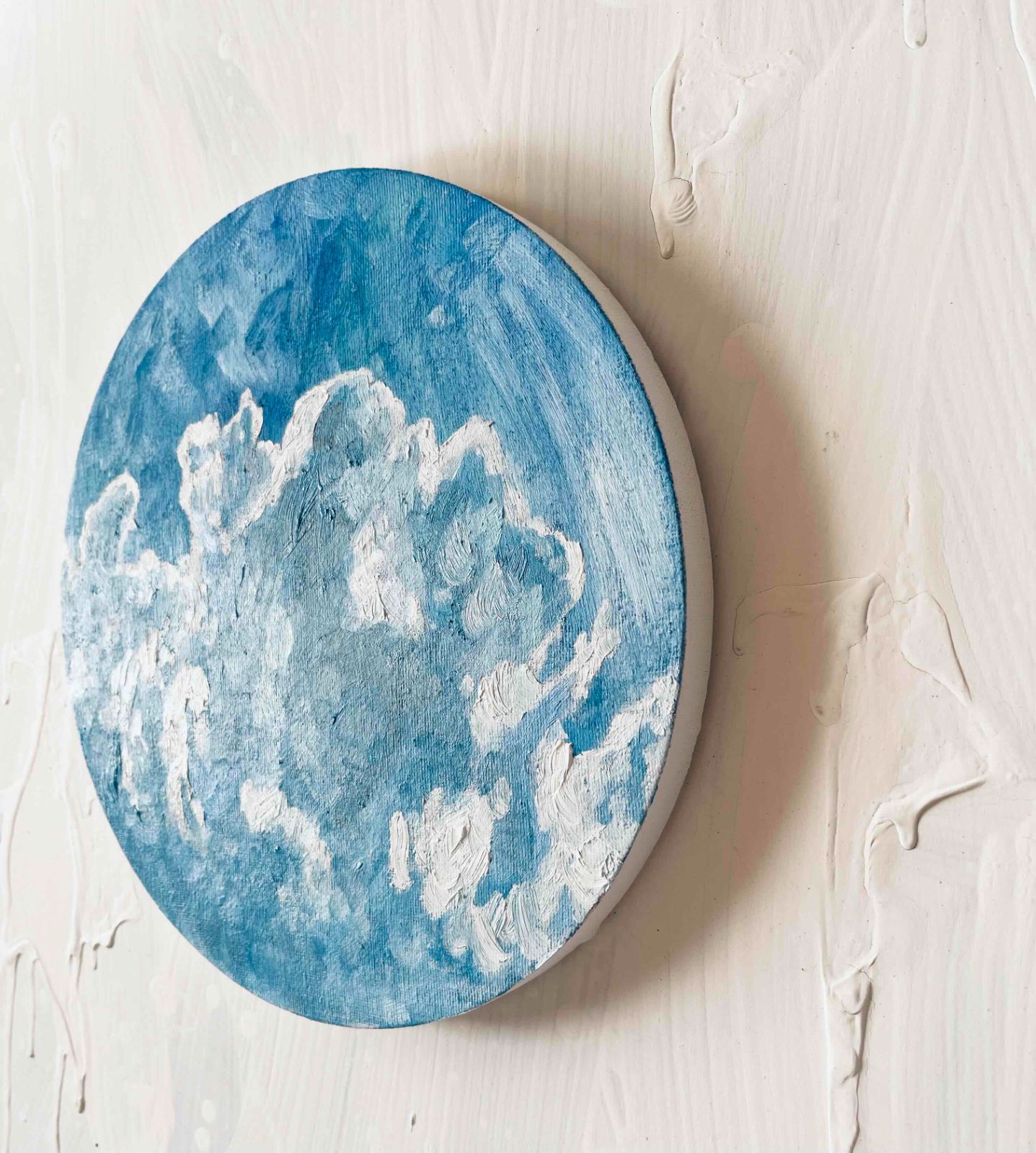 直径25㎝「空 その4」油彩・絵画・原画・丸形・アートパネル - メルカリ