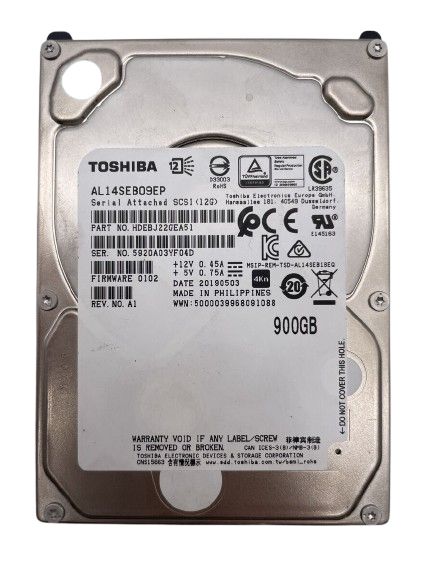 【90日保証/再生品】TOSHIBA 900GB 10K 12Gb/s 2.5 SAS AL14SEB09EP SAS 900GB Toshiba RX2530 M4 Server