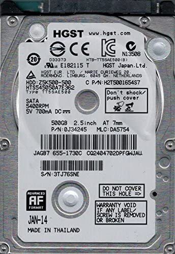 90日保証 再生品 Hitachi 0 J 34245 500 GB 5 4 K 2 SATA