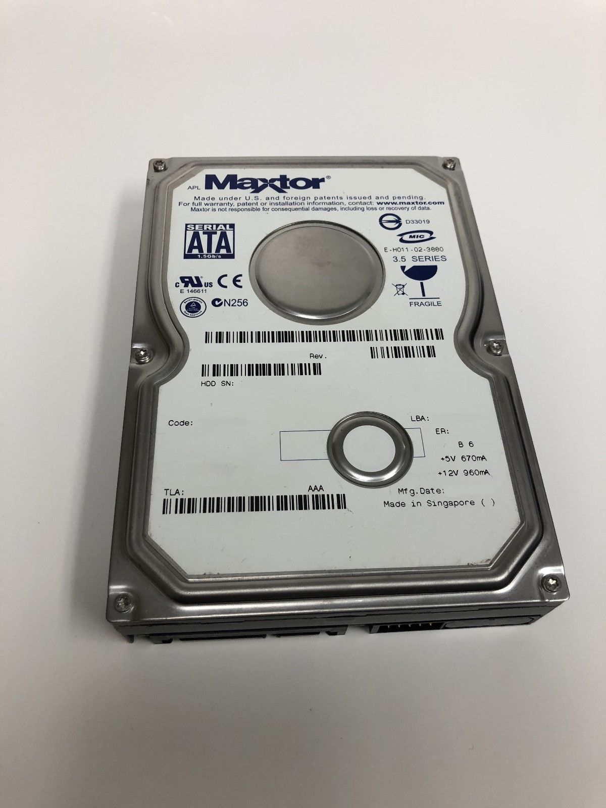 90日保証 再生品 06 X 215 MAXTOR 6 Hard Drive 7 L 250 S 0 GB 3.5 SATA MaXLine III HDD