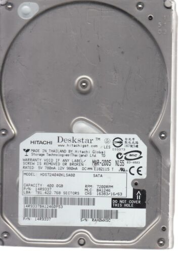 90日保証 再生品 14 R 9337 Hitachi 400 GB 7200 RPM SATA 3 5 HDD