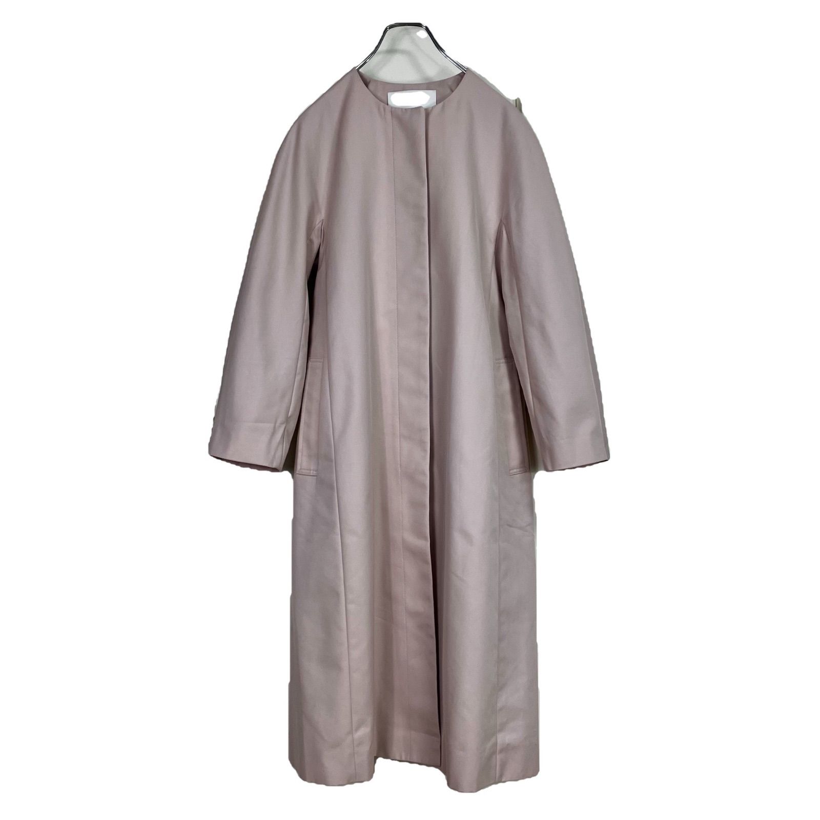 ANAYI 2024SS 撥水ツイルノーカラーコート 34 ピンク アナイ ロング