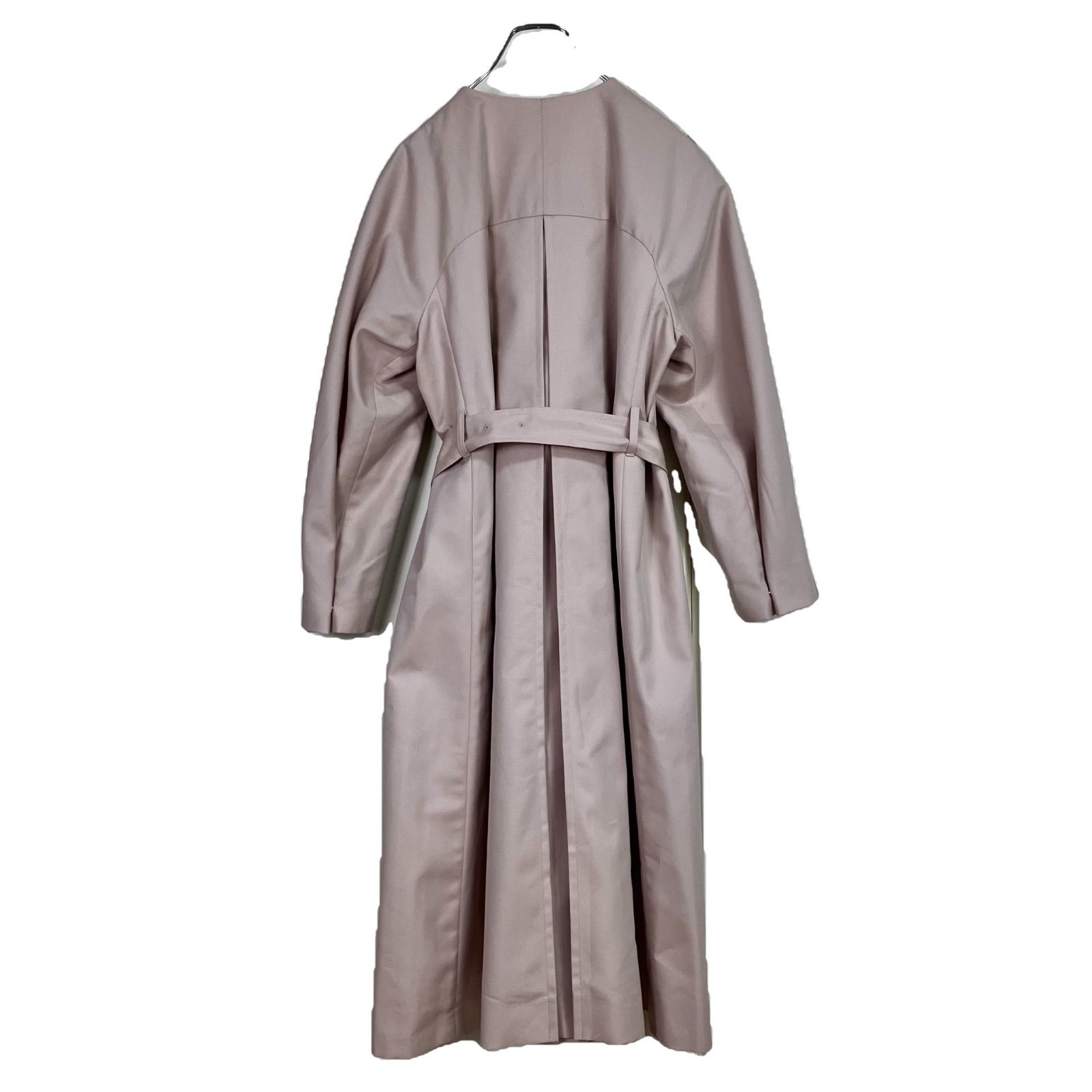 ANAYI 2024SS 撥水ツイルノーカラーコート 34 ピンク アナイ ロング