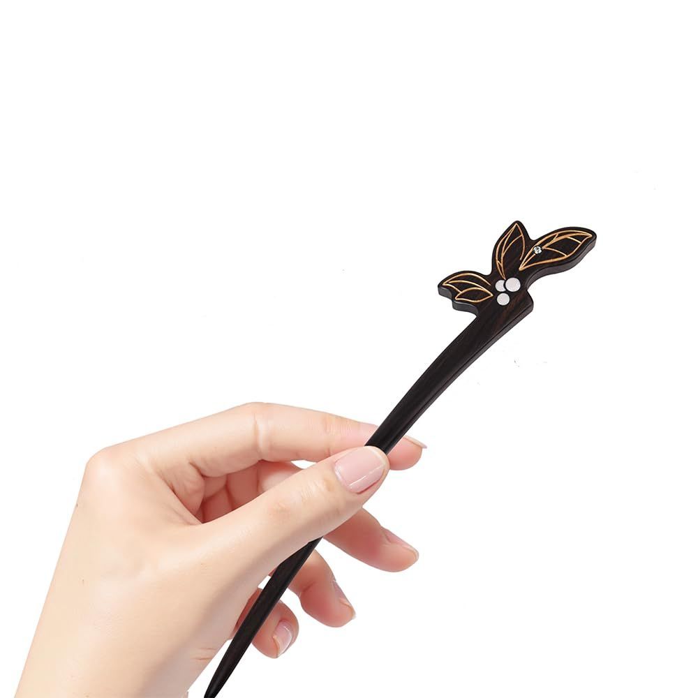 TAN MUJIANG 譚木匠 木製簪ギフトセット 金枝玉葉 ｜スワロフスキークリスタル｜縁起物デザイン｜優雅な曲線