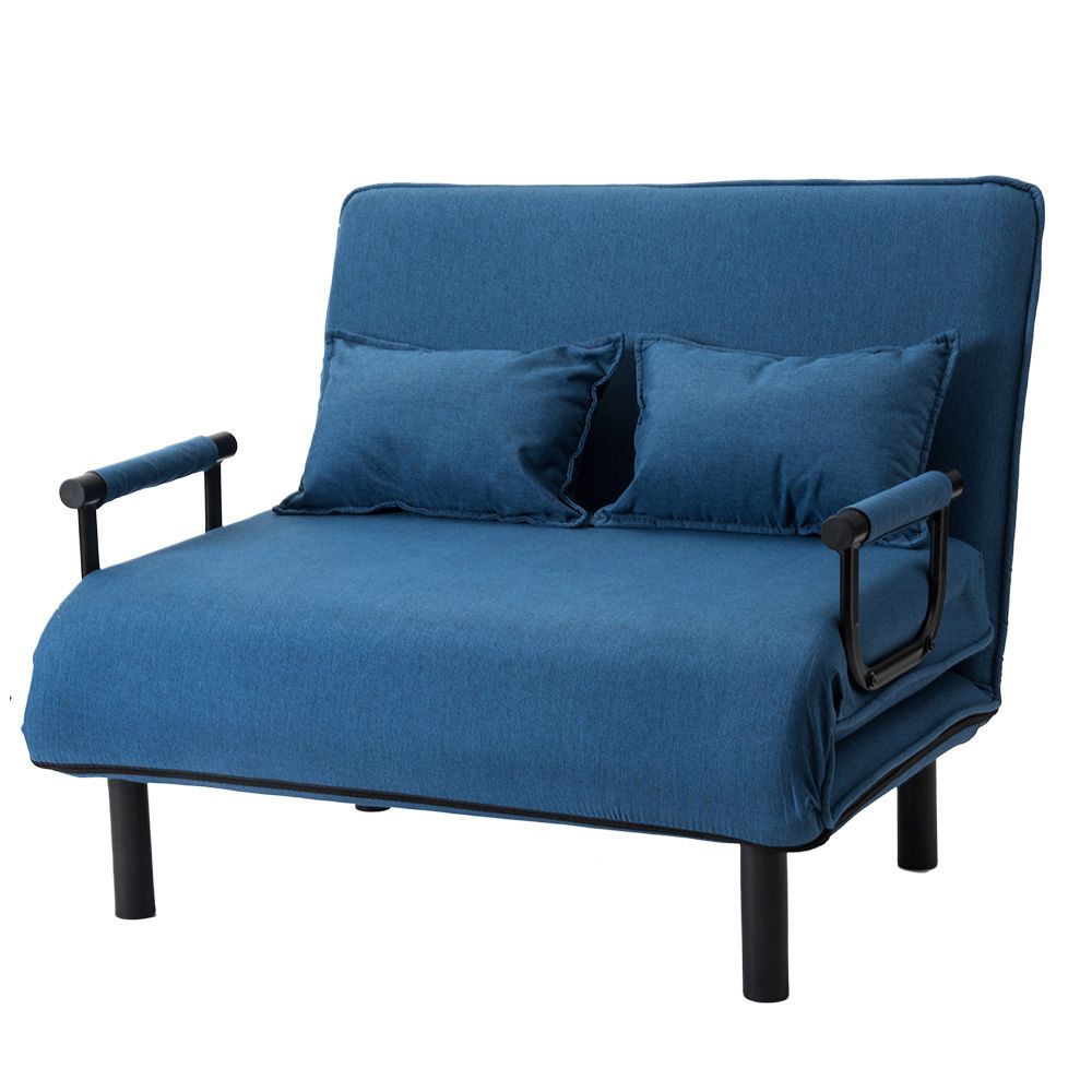 ネービーブルー】折りたたみソファー ソファベッド 2人掛け 省スペース