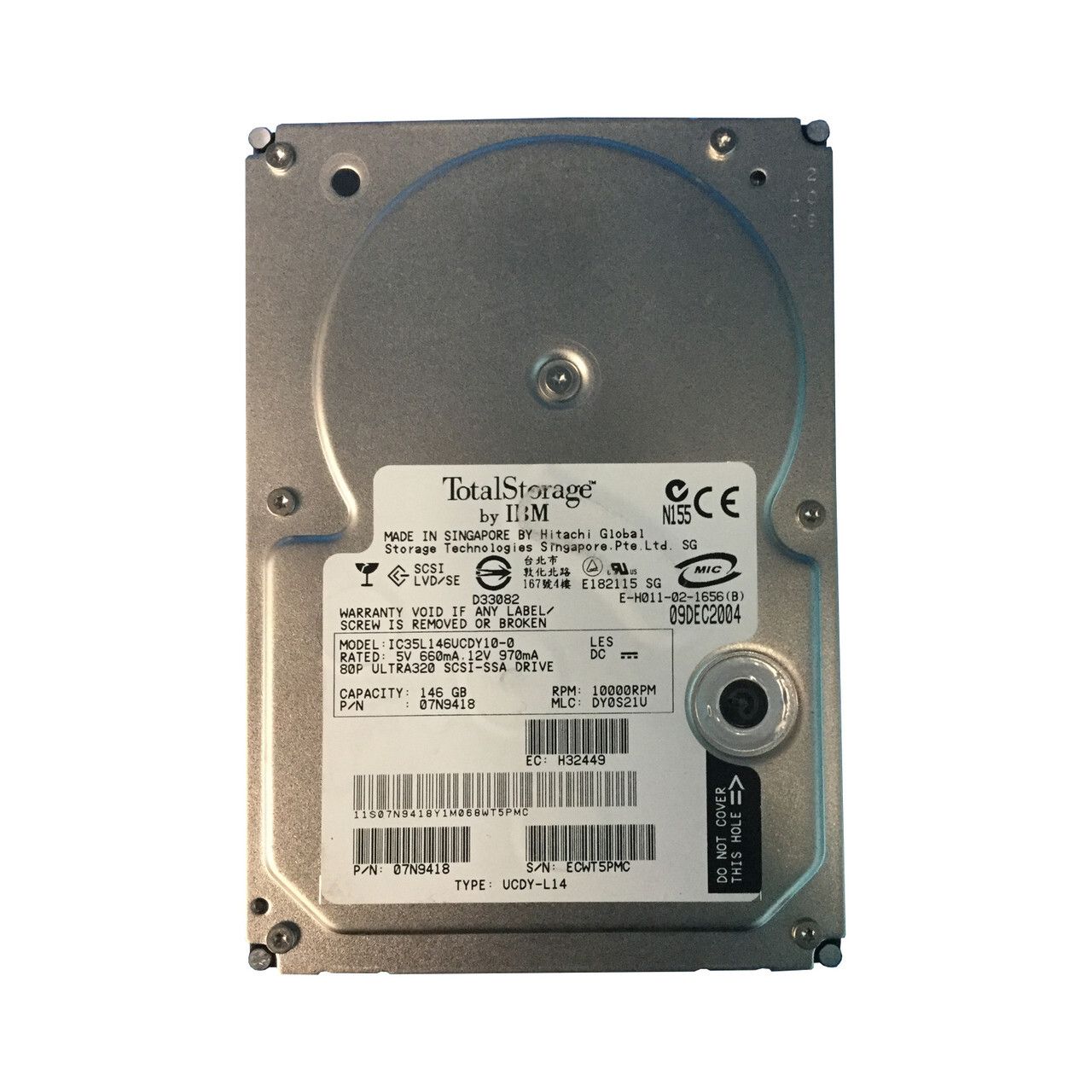 1年保証 再生品 IBM 146 GB 10 K RPM SCSI Ultra 320 07 N 9418 Hard Drive