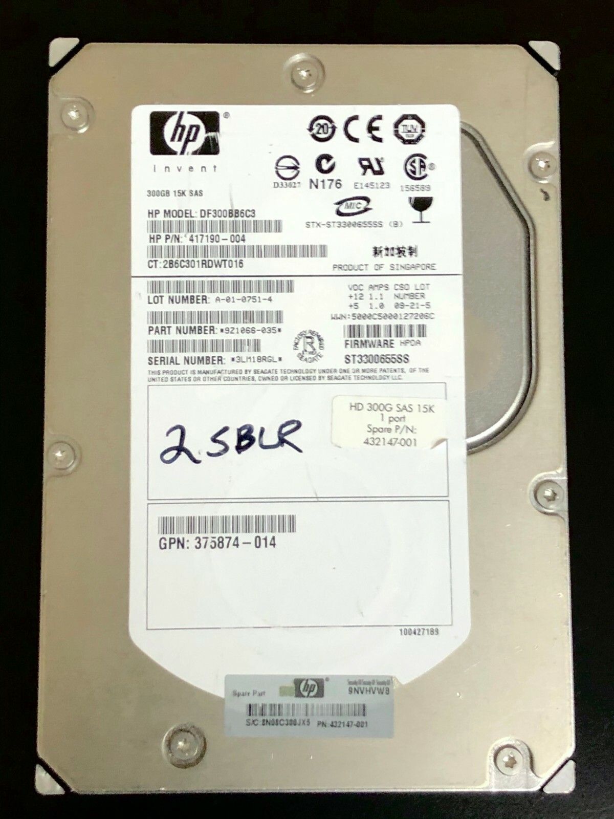 1年保証 再生品 HPE 432147 001 300 GB 15 K Hard Drive 3 5 Internal SAS s