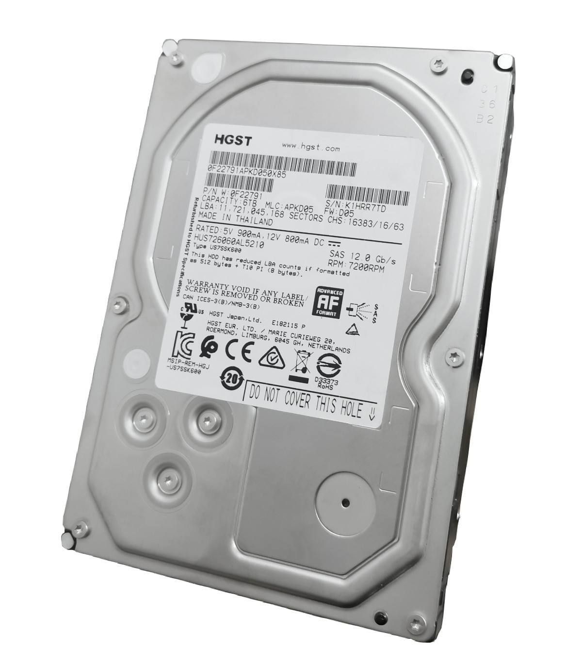 1年保証 再生品 HGST 0 F 22791 6 TB 7 2 K 3 5 SAS HDD Enterprise Storage Drive