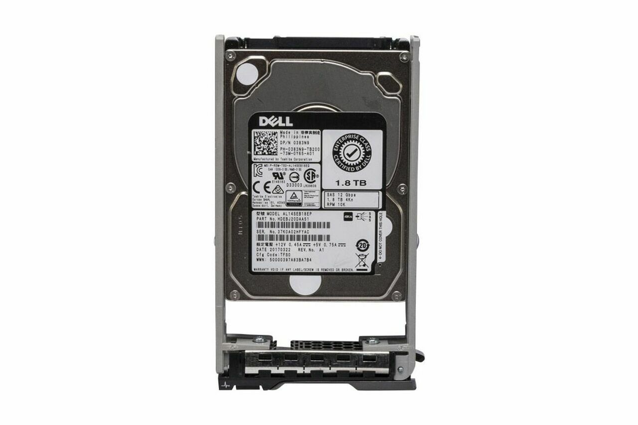 1年保証 再生品 383 N 9 Dell 1 8 TB SAS 10 K 12 GBPS 4 KN 2 5 in SFF Hard Drive 0383