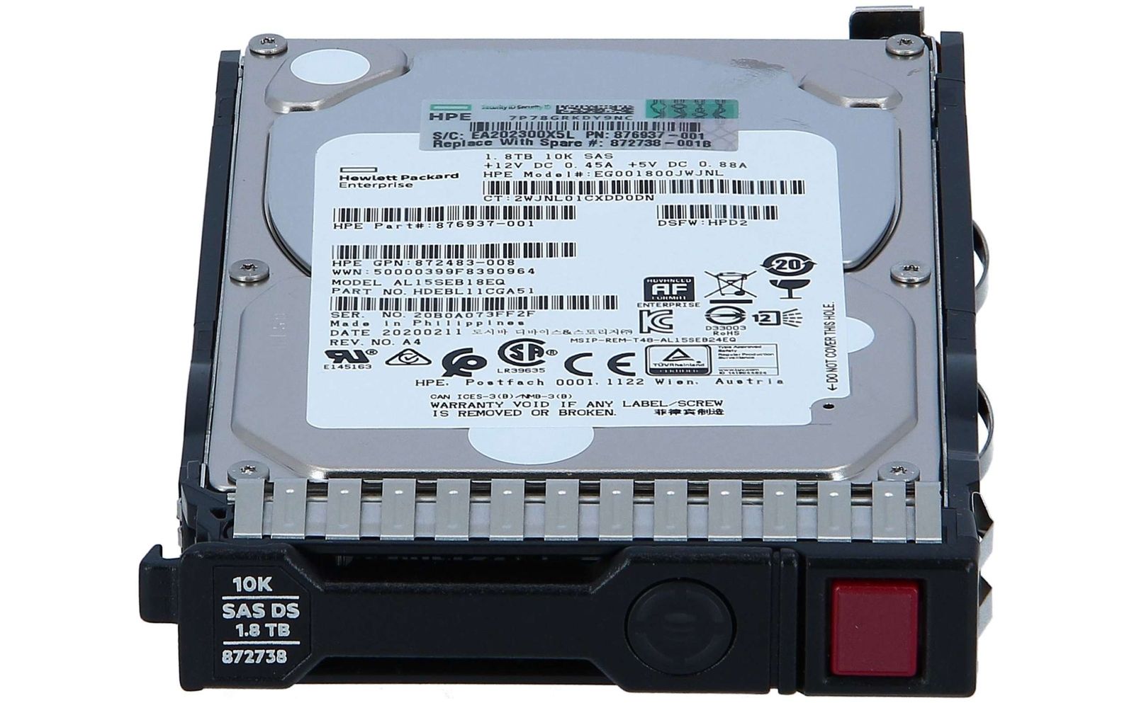 1年保証 再生品 872738 001 HPE 1 8 TB SAS 12 G 10 K SFF SC 512 e DS HDD 872481 B 21