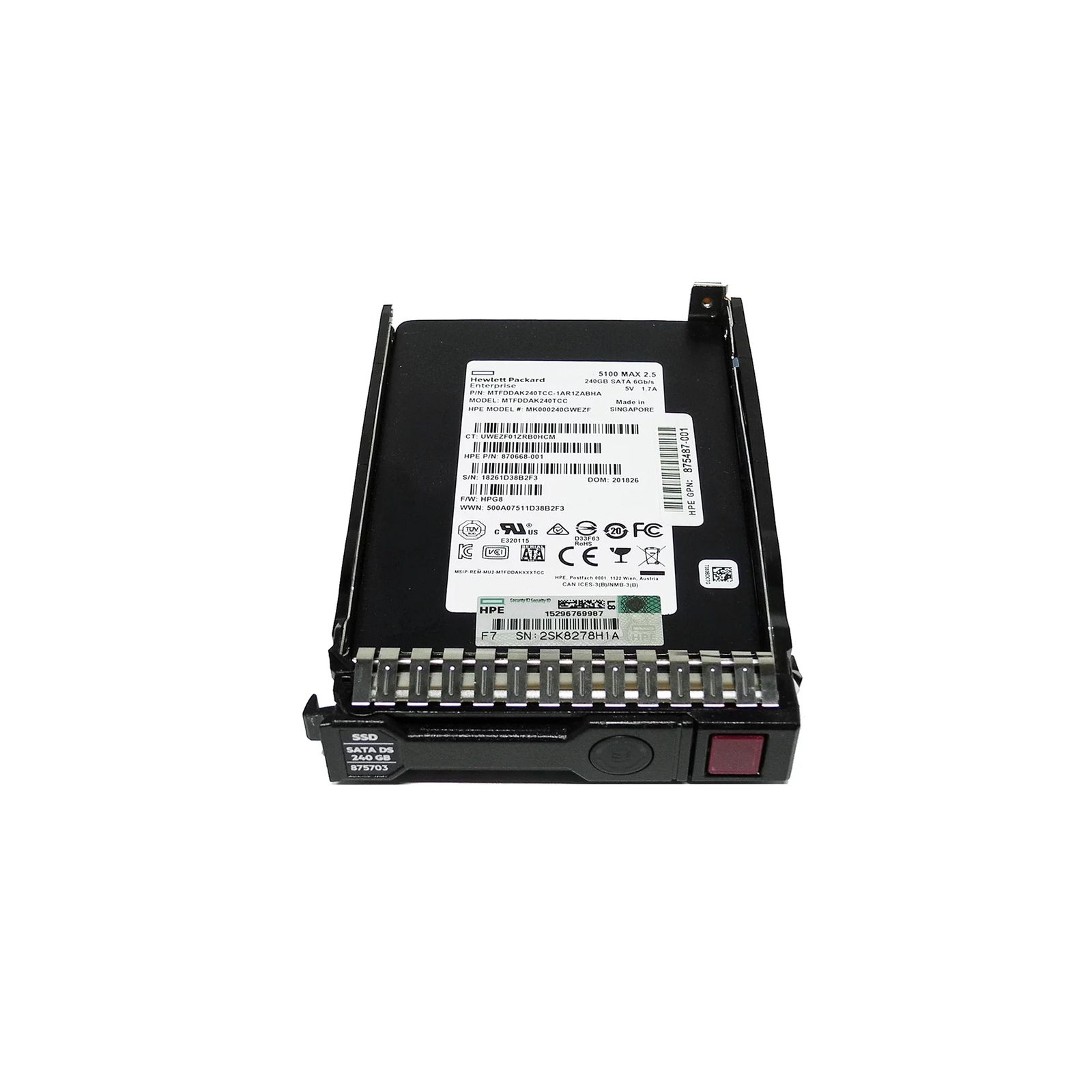 1年保証 再生品 875483 B 21 HPE 240 GB SATA 6 G MIXED E SFF 2 5 IN SC DS SSD 875703 001