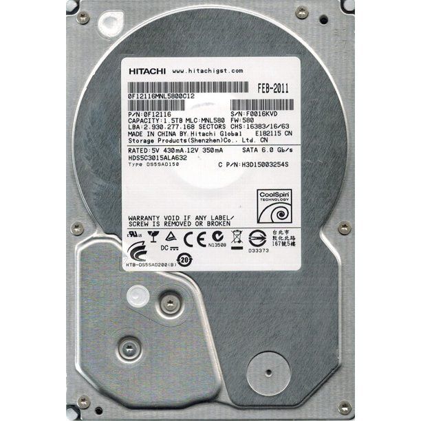 1年保証 再生品 0 F 12116 Hitachi 1 5 TB 3 Internal Hard Drive