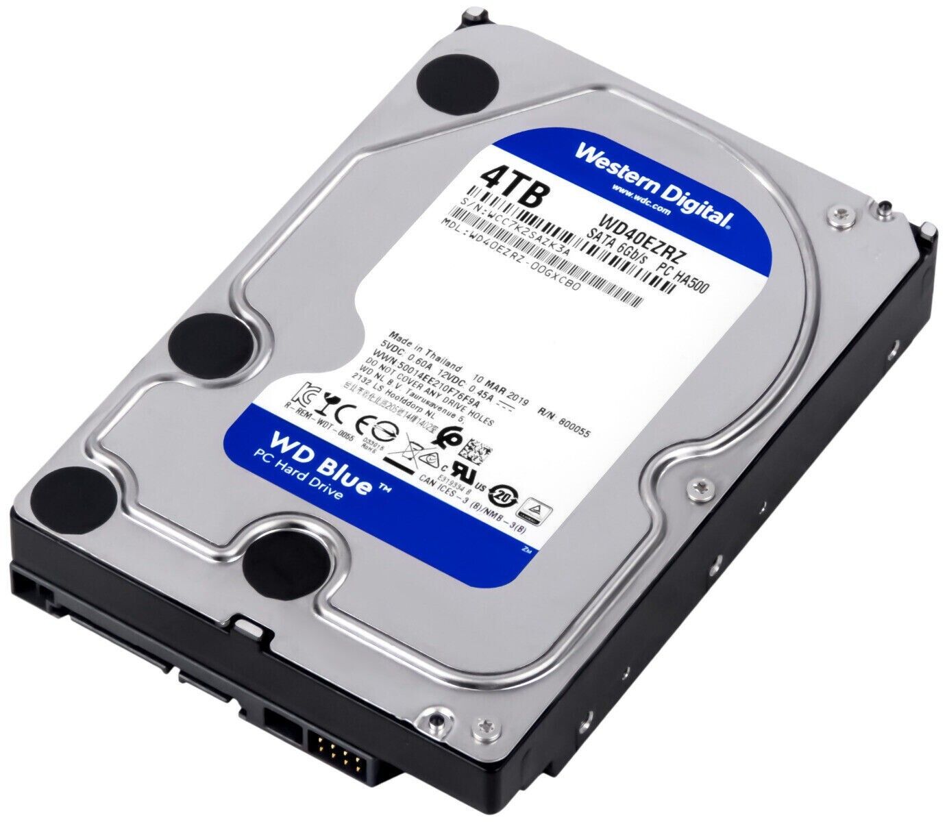 1年保証 再生品 Western Digital Blue 4 TB 3.5 SATA 6 G HARD DRIVE