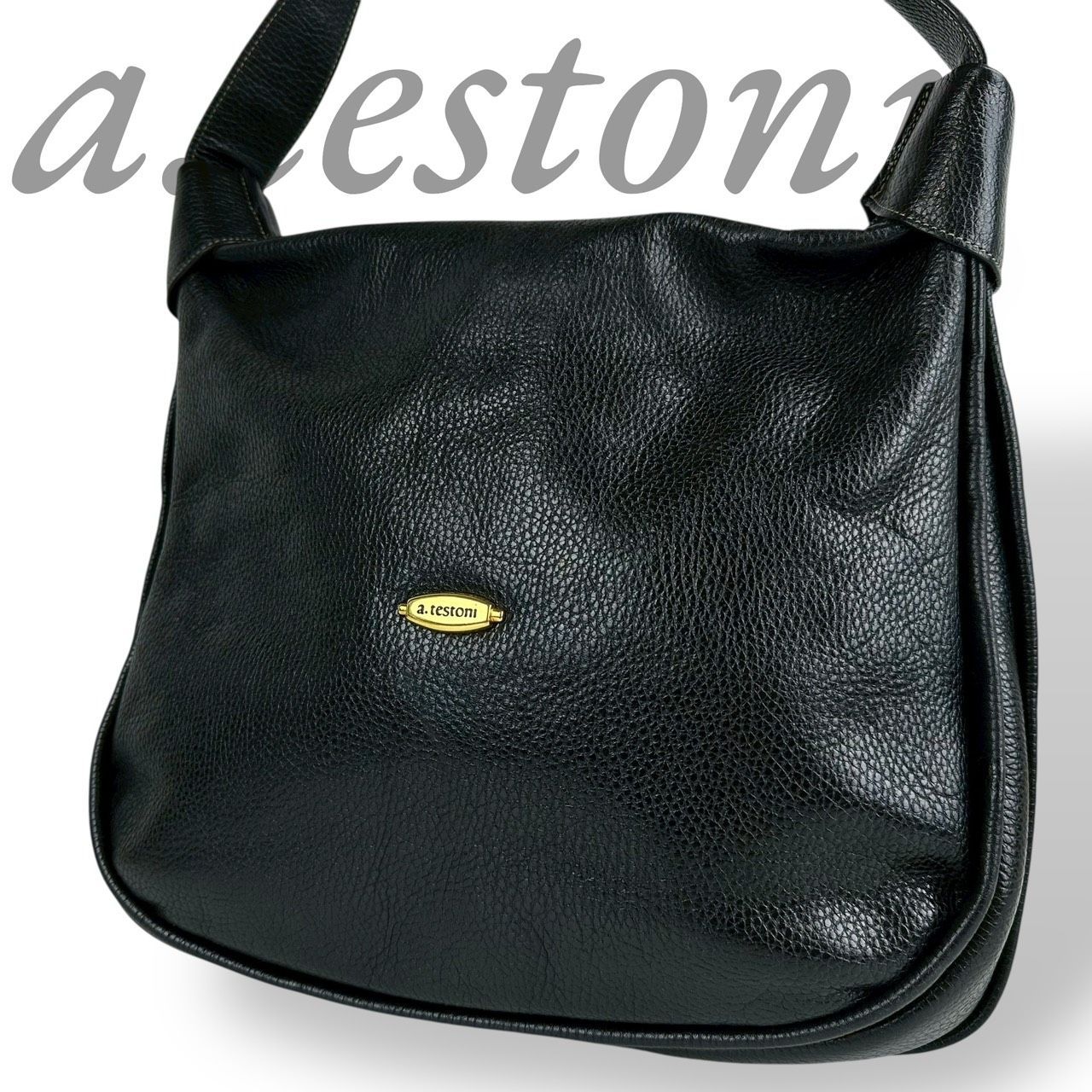B4236】 a.testoni ア・テストーニ ショルダーバッグ メンズ 斜め掛け