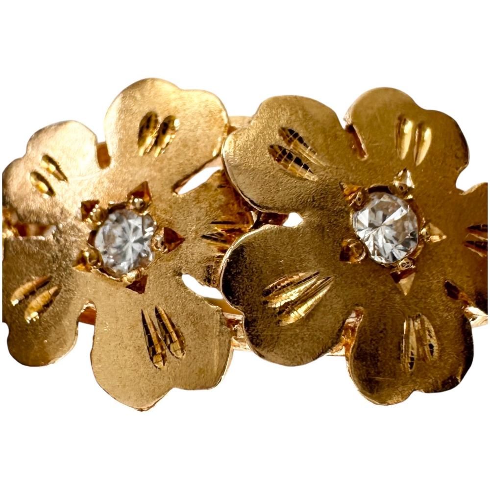 13号 桜モチーフ ダイヤモンド リング・指輪 K18ゴールド 18金 2.6g