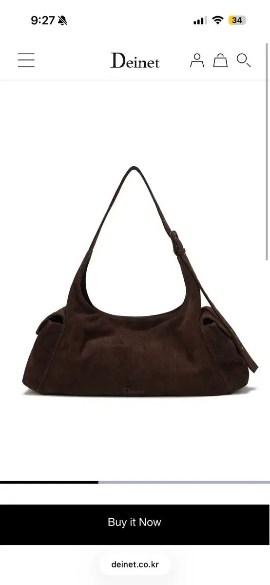 ダイニット スウェード バックルバッグ ブラウン DEINET SUEDE BUCKLE BAG