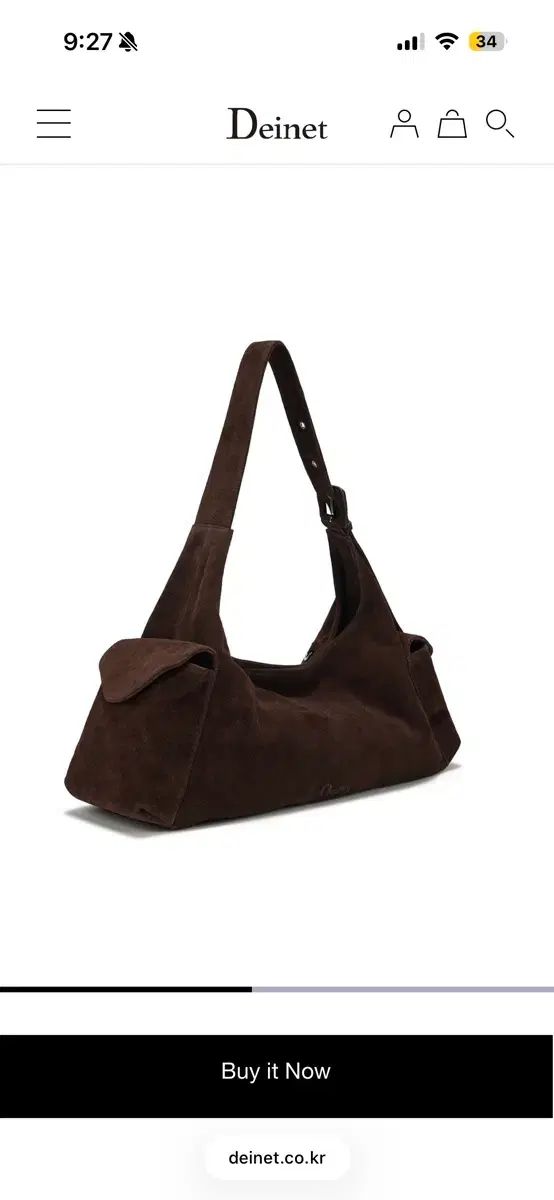 ダイニット スウェード バックルバッグ ブラウン DEINET SUEDE BUCKLE BAG