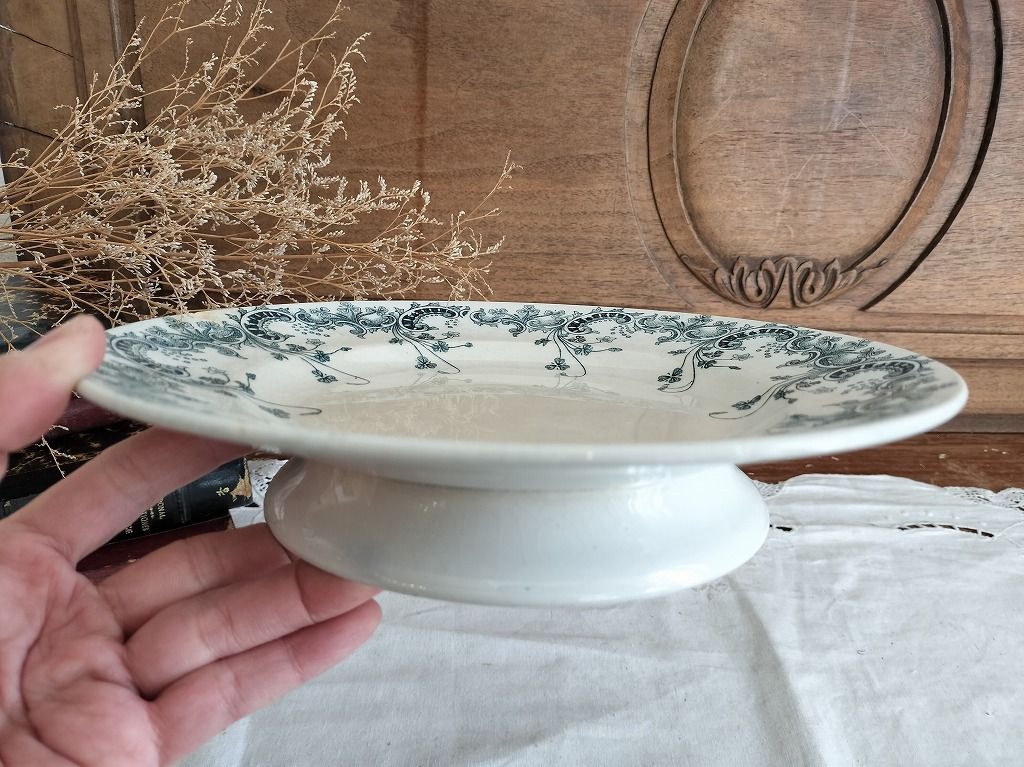 サンタマン　コンポティエ　フランスアンティーク フランス アンティーク 絵つき 陶器 サンタマン コンポティエ1900