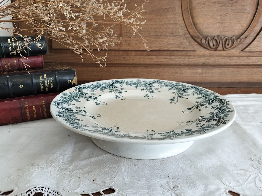 サンタマン　コンポティエ　フランスアンティーク フランス アンティーク 絵つき 陶器 サンタマン コンポティエ1900