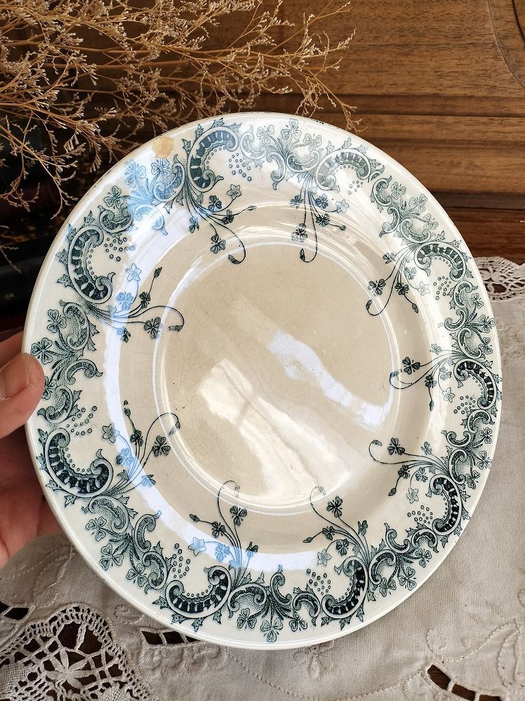 フランス アンティーク 絵つき 陶器 サンタマン コンポティエ1900