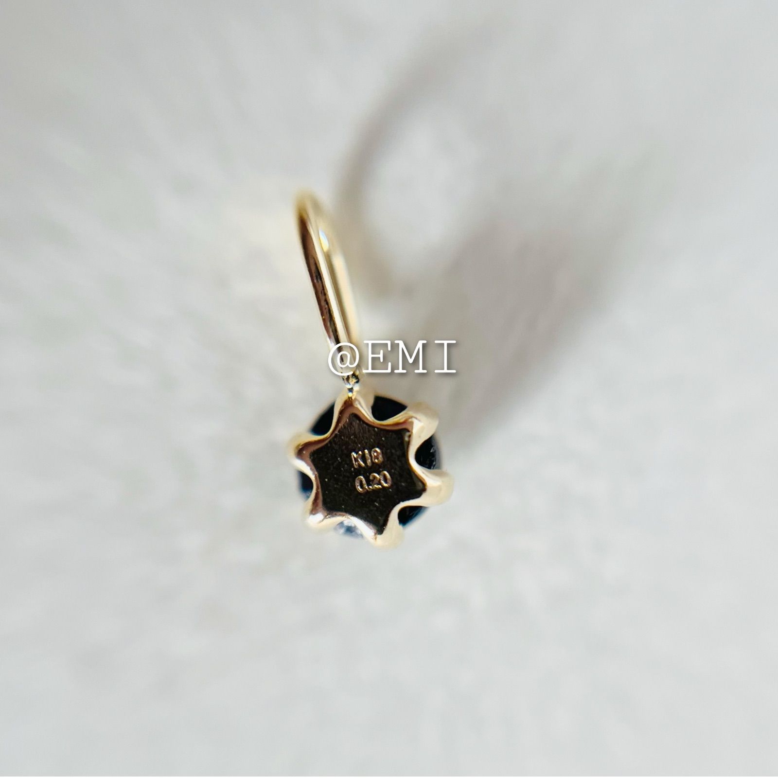 K18 天然ブラックダイヤモンド 0.20ct チャーム ペンダントトップ
