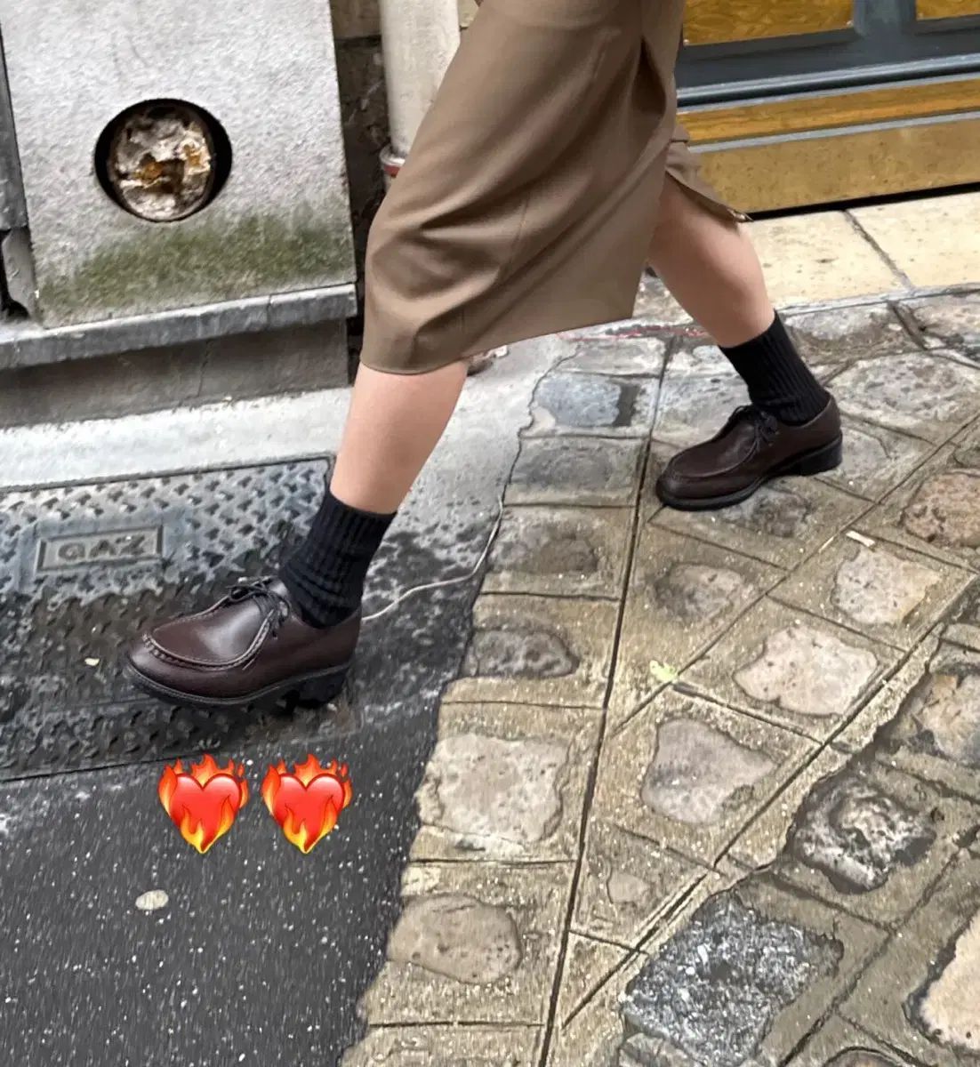  エートス BROWN TYROLEAN SHOES 新 フラットシューズ バレエシューズ パンプス